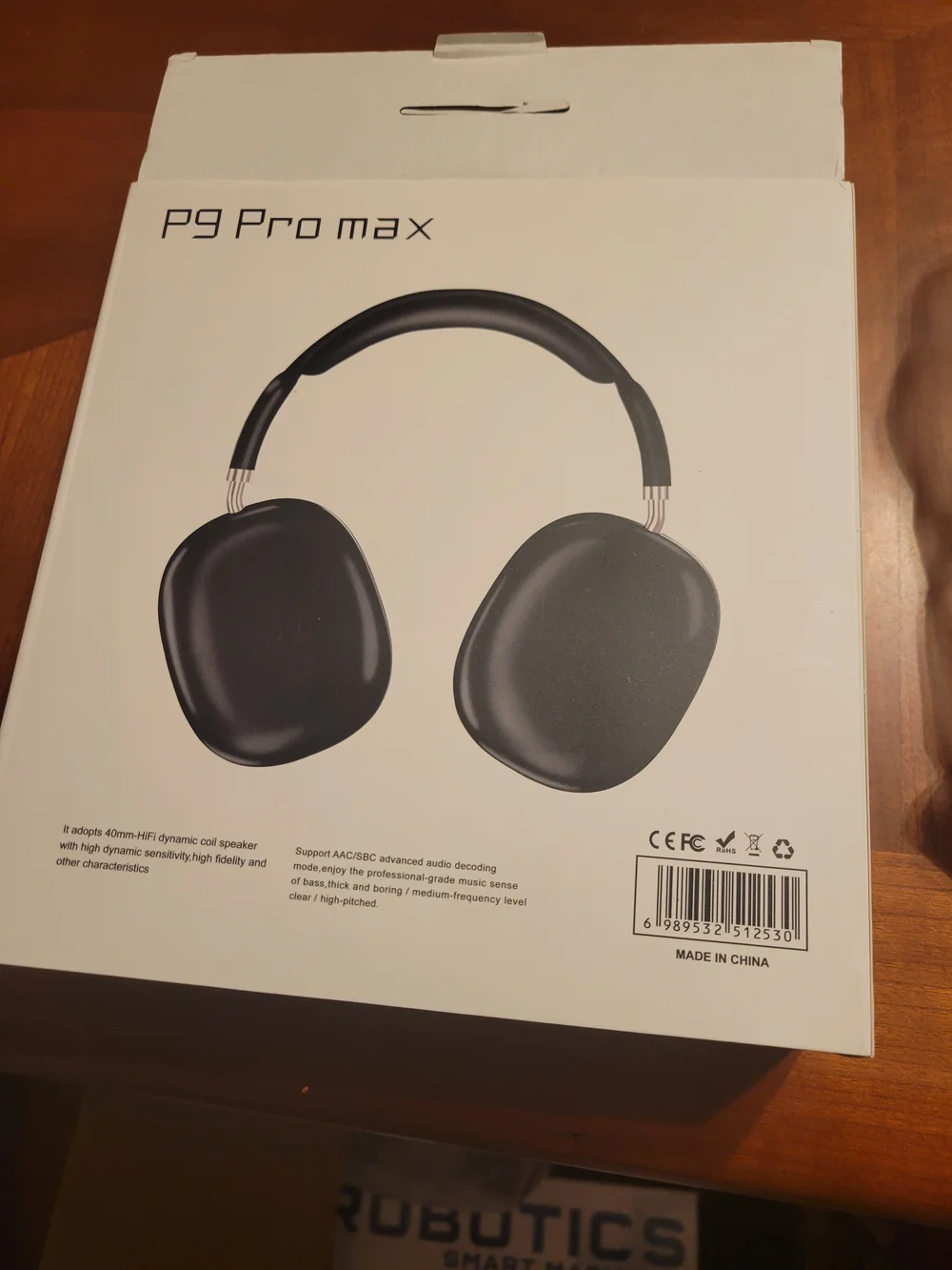 P9 Pro Max Wireless Over-Ear Headphones - Black
